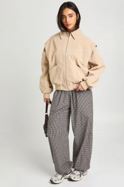 boohoo Blouson Aviateur En Synthétique Avec Surpiqûres Contrastées<Femme Vestes & Manteaux