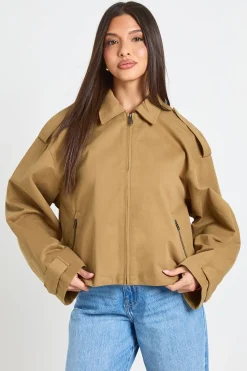 boohoo Blouson Aviateur Léger À Col<Femme Vestes & Manteaux|Bombers