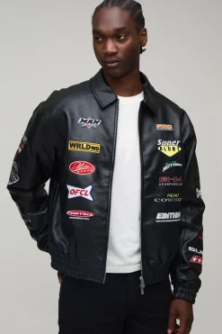 Blouson Aviateur Universitaire Tall En Synthétique Avec Badge Appliqué Rodéo
