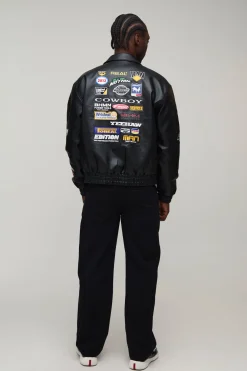 Blouson Aviateur Universitaire Tall En Synthétique Avec Badge Appliqué Rodéo