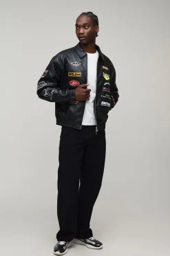 Blouson Aviateur Universitaire Tall En Synthétique Avec Badge Appliqué Rodéo