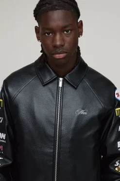 boohooMAN Blouson Bomber À Col Avec Écussons Rodéo Sur Les Manches<Homme Manteaux Et Vestes