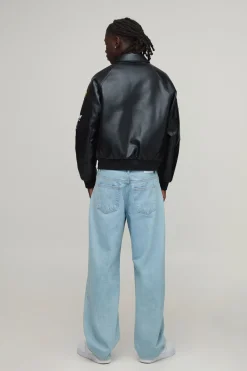 boohooMAN Blouson Bomber À Col Avec Écussons Rodéo Sur Les Manches<Homme Manteaux Et Vestes
