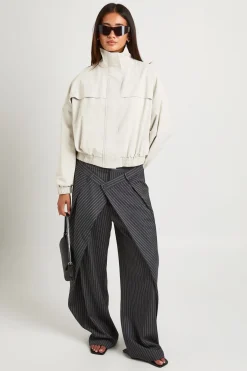 boohoo Blouson Bomber À Col Cheminée<Femme Vestes & Manteaux|Bombers