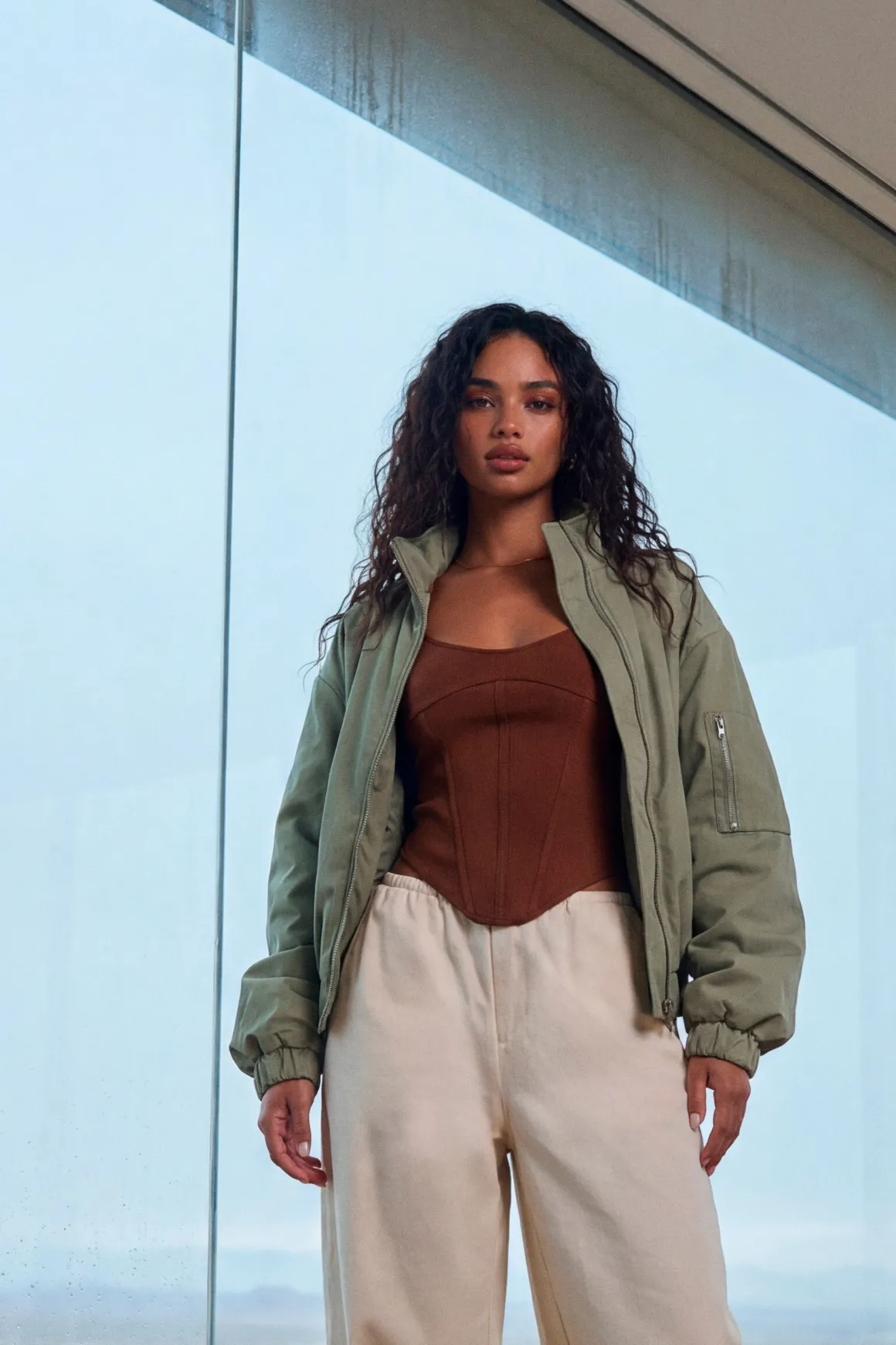 Blouson Bomber À Col Montant