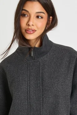 Blouson Bomber Col Montant Aspect Laine