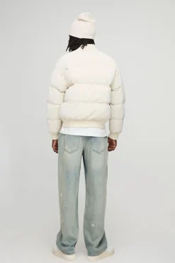 Blouson Bomber à Coupe Classique avec Poches Matelassées