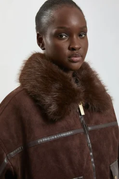 Blouson Bomber Court En Mélange De Synthétique