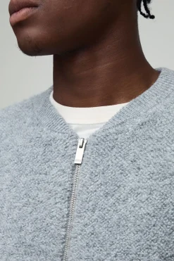 Blouson bomber en maille bouclé, coupe Regular Fit