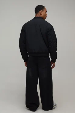Blouson Bomber En Nylon À Fermetures Éclair Latérales Coupe Regular