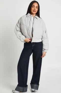 Blouson bomber à manches froncées
