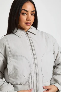Blouson bomber à manches froncées