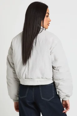 Blouson bomber à manches froncées