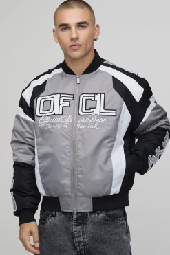Blouson Bomber Moto En Nylon