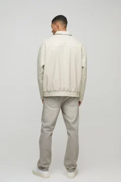 Blouson Bomber Officiel Surdimensionné en synthétique Gaufré à Col