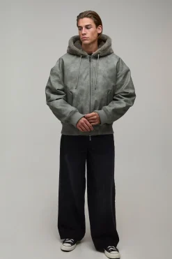 Blouson Bomber Réversible Surdimensionné À Casynthétiqueche En Synthétique Et Synthétiquecuir