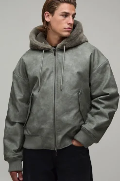 Blouson Bomber Réversible Surdimensionné À Casynthétiqueche En Synthétique Et Synthétiquecuir