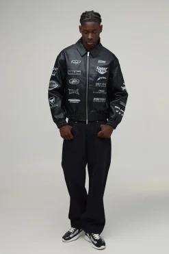 Blouson Bomber Varsity Coupe Ample En Synthétique Avec Badge Appliqué Rodéo Tonal