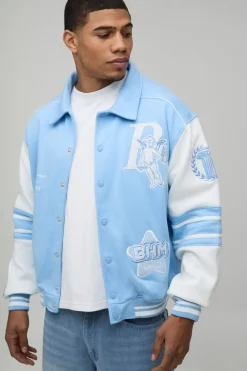 Blouson Bomber Varsity Jersey Appliqué Boxy 13