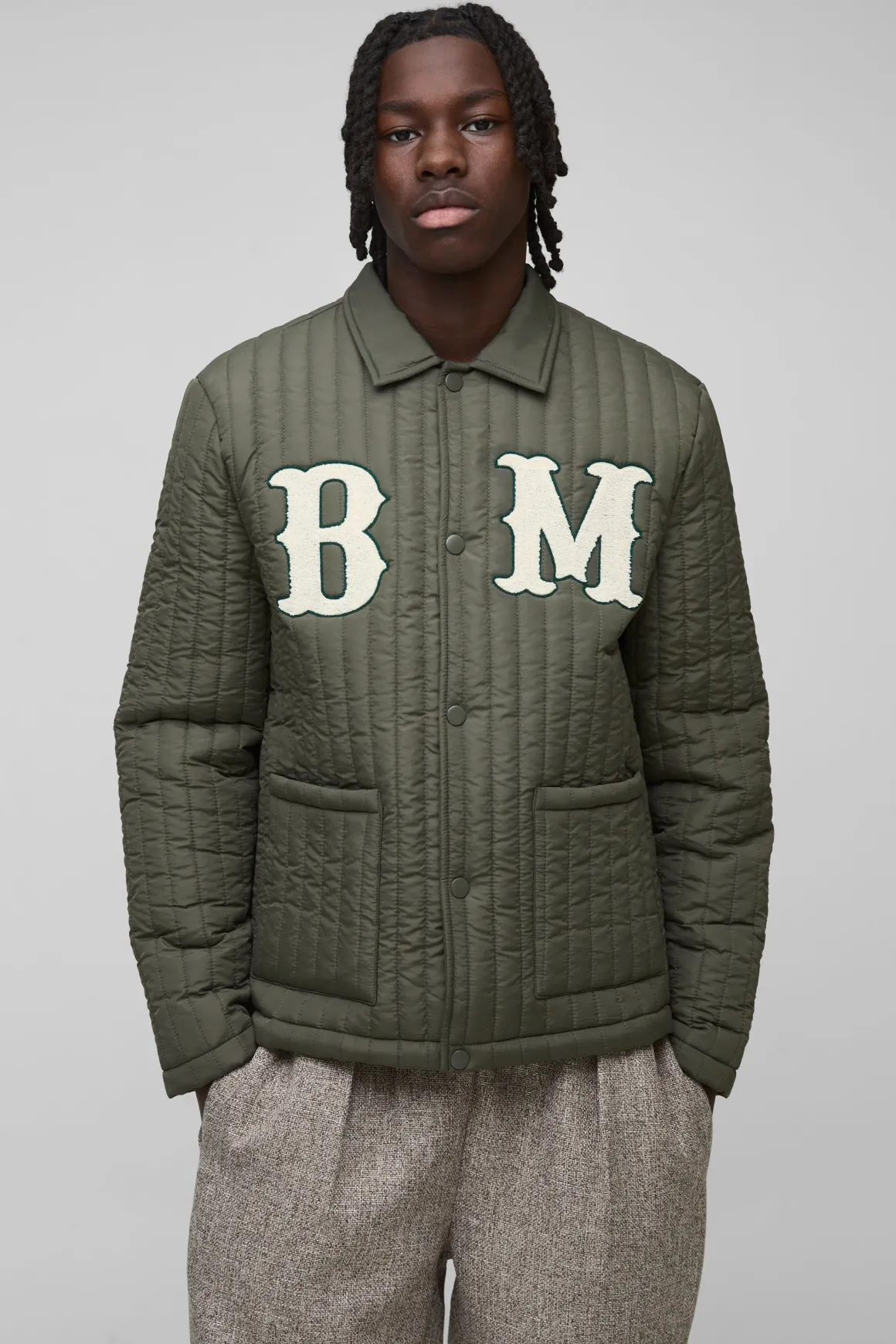 Blouson Harrington Quilté Appliqué Regular Fit