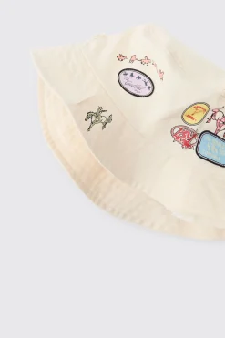 boohooMAN Bob Imprimé Avec Patchs Appliqués<Homme Chapeaux, Gants Et Écharpes