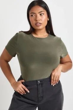 boohoo Body Ajusté en Jersey Double Épaisseur Grande Taille<Femme Tops
