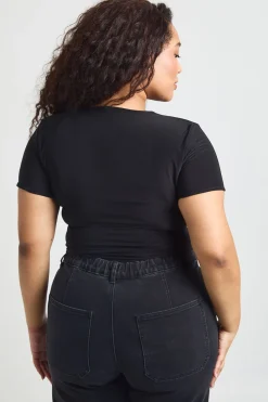 Body Ajusté En Jersey Extensible Double Épaisseur Grande Taille