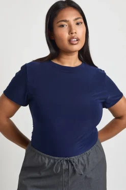 boohoo Body Ajusté Slinky Double Épaisseur Grande Taille<Femme Tops