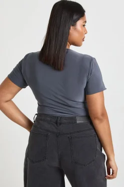 Body Ajusté Slinky Double Épaisseur Grande Taille