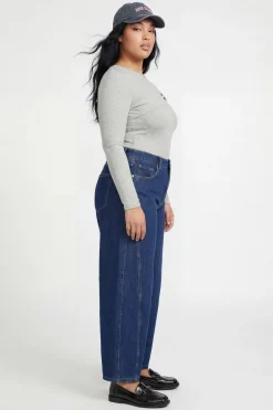 Body Asymétrique Côtelé Grande Taille Avec Détail Torsadé