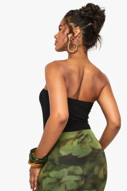 Body Bandeau À Double Épaisseur Avec Détail De Finition Satiné
