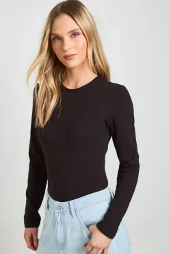 boohoo Body Basique Petite À Manches Longues Et Col Rond<Femme Basiques|Tops