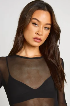 Body Basique Tall En Mesh À Manches Longues