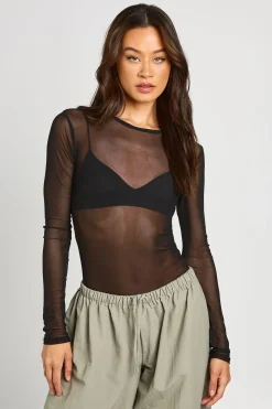 Body Basique Tall En Mesh À Manches Longues