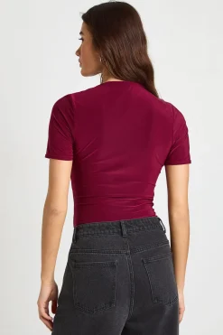 boohoo Body Cache-Cœur en Maille Satinée Mat<Femme Tops