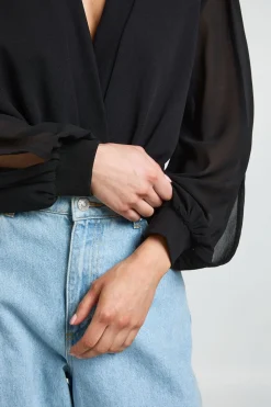 Body Cache-cœur Petite À Manches En Mousseline
