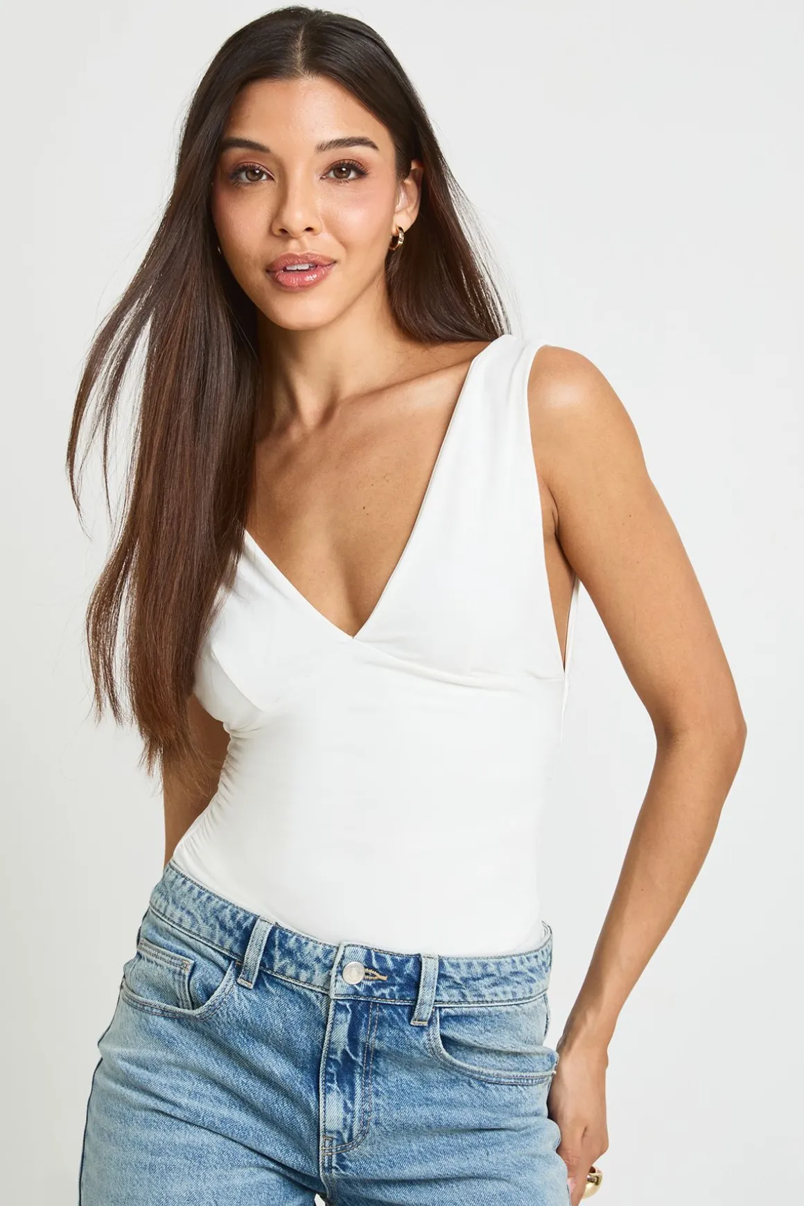 Body Col V Avec Fronces Latérales
