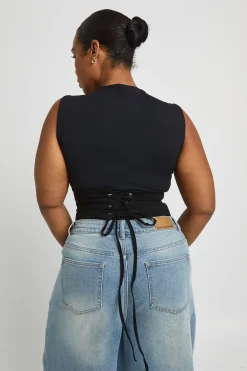 boohoo Body Corset Grande Taille Avec Laçage Dos<Femme Tops