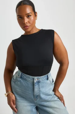 boohoo Body Corset Grande Taille Avec Laçage Dos<Femme Tops