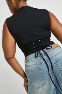boohoo Body Corset Grande Taille Avec Laçage Dos<Femme Tops