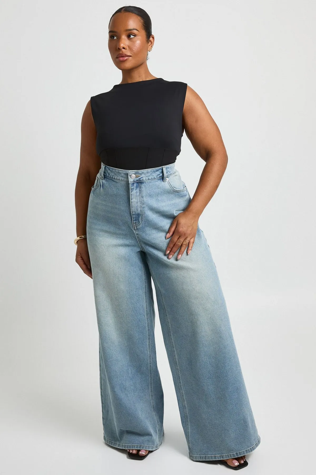 boohoo Body Corset Grande Taille Avec Laçage Dos<Femme Tops