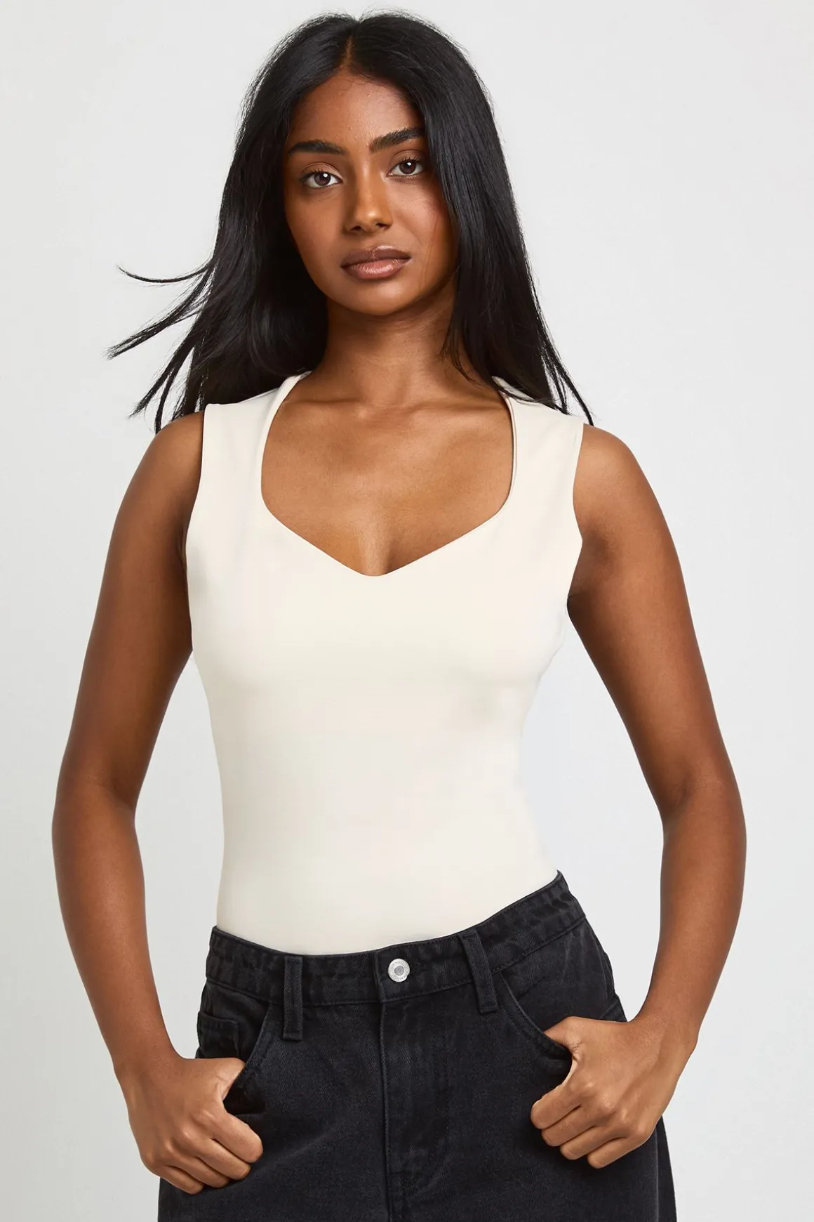 Body Décolleté Cœur Premium Effet Délavé