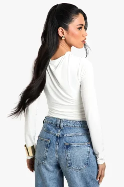 boohoo Body à double couche avec détail de garniture slinky et découpe<Femme Tops