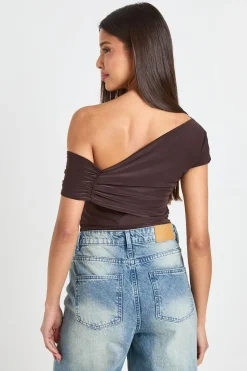 Body À Double Couche En Tissu Slinky Avec Bordure Synthétique