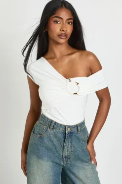 boohoo Body À Double Épaisseur Avec Détail Synthétique Et Tissu Fluide<Femme Tops