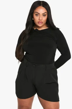 body drapé à détails torsadés