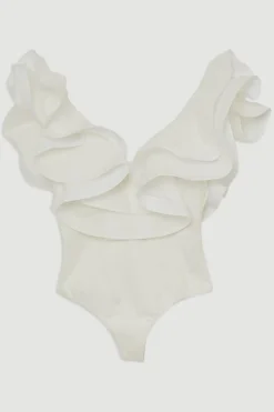 Body en coton à volant