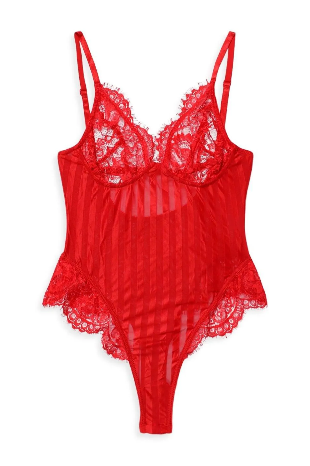 boohoo Body en dentelle cils et mesh à rayures<Femme Lingerie Et Sous-Vêtements|Satin Et Dentelle
