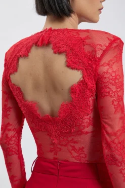 Body En Dentelle À Manches Longues Petite