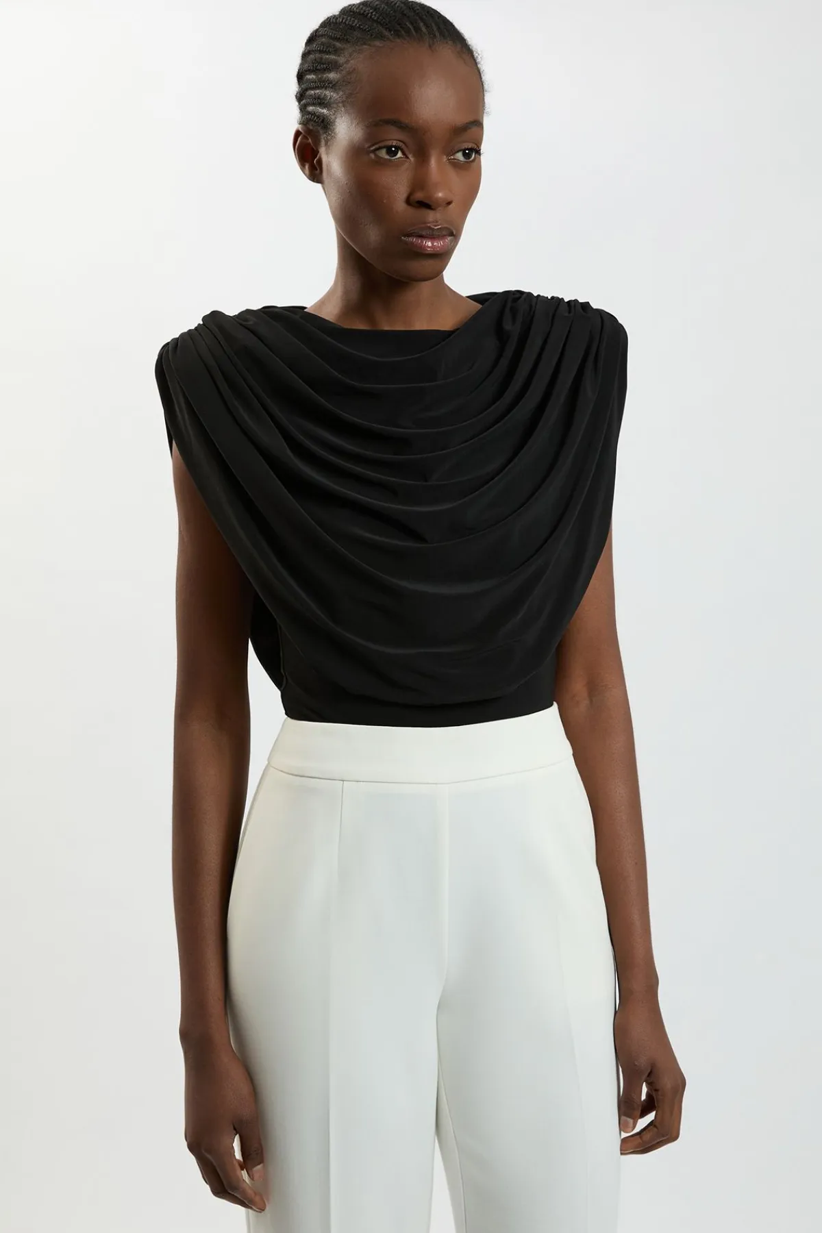 KarenMillen Body En Jersey À Col Bénitier Et Épaules Structurées<Femme Tops D’Automne|Tops
